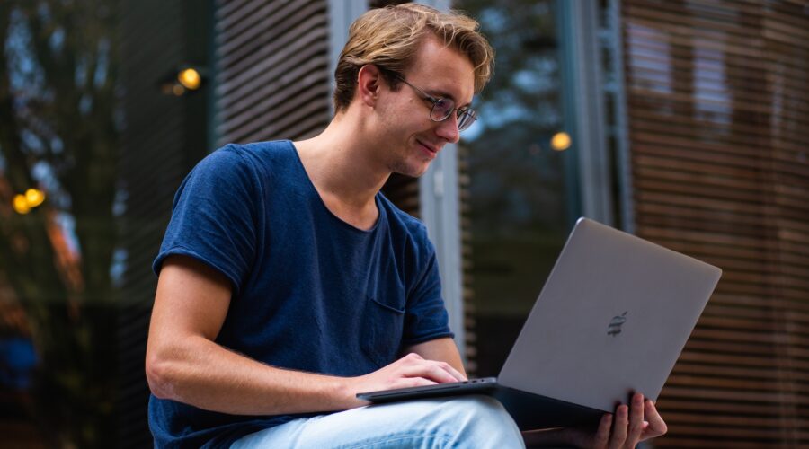 using laptop