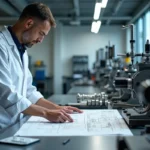 engineer developing innovative solutions to solve complex technical challenges