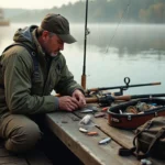angler preparing essential gear for successful and enjoyable fishing trip