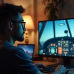 player watching aviator game interface with rising multiplier on screen
