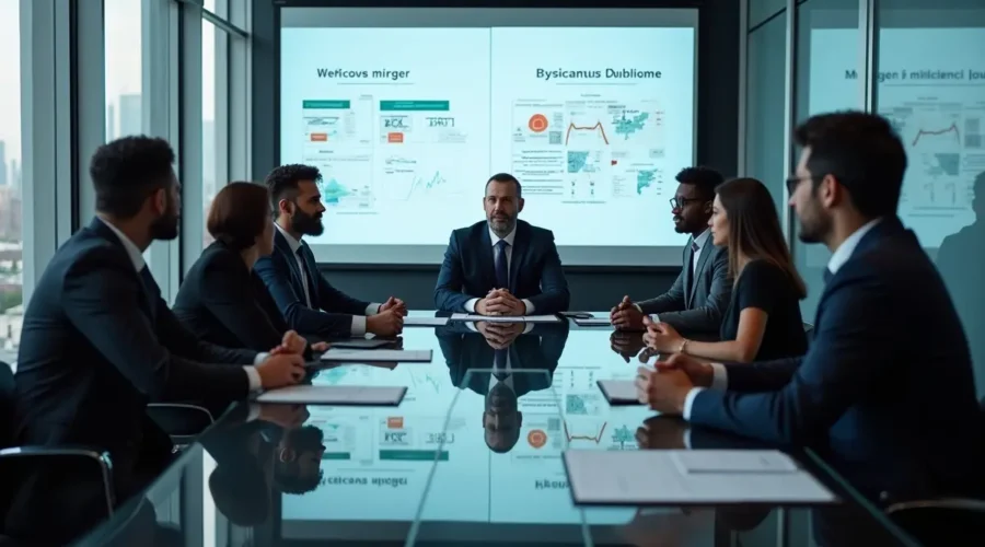 business executives planning successful merger and acquisition strategy together